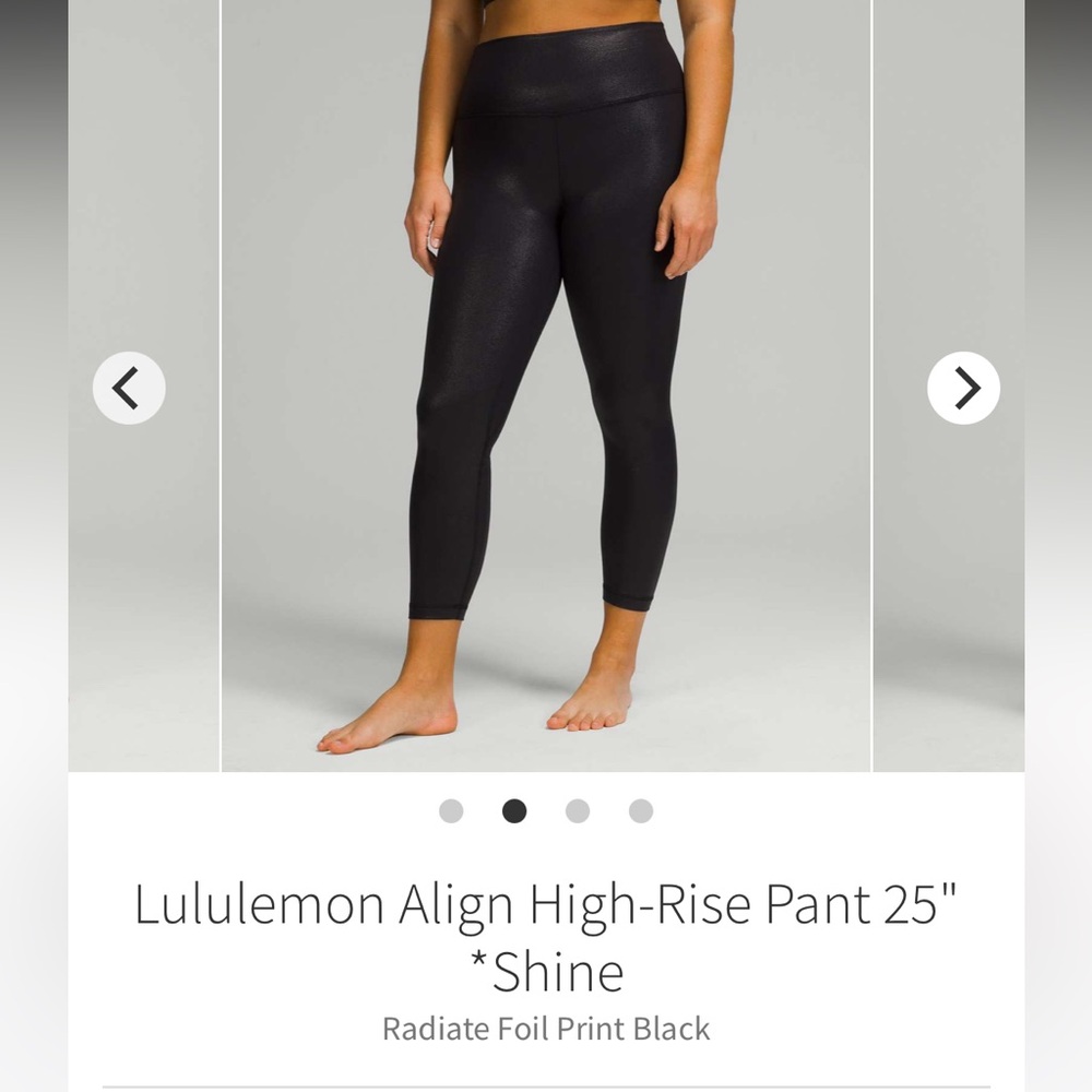 Lululemon Align High-Rise Pant 25" *Shine Radiate Foil Print Black
